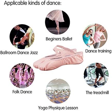Kadın Kızlar için bale Ayakkabıları, kadın Bale Terlik Dans Ayakkabıları Tuval Bale Ayakkabıları Yoga Ayakkabıları