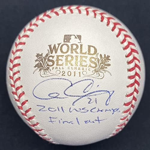Allen Craig 2011 WS Şampiyonları En Son İmzalandı 2011 Dünya Serisi Logo Beyzbol JSA İmzalı Beyzbol Topları