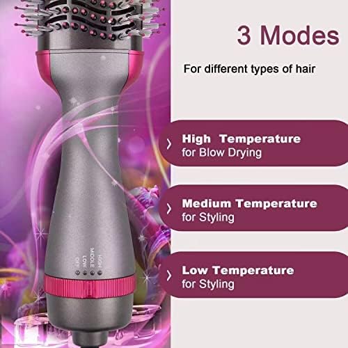 Saç Kurutma Makinesi Fırçası, Sıcak Hava Fırçası, Kadınlar için Negatif iyon Saç Kurutma Makinesi Hacim Fırçası, 3 Sıcaklık Seviyesine