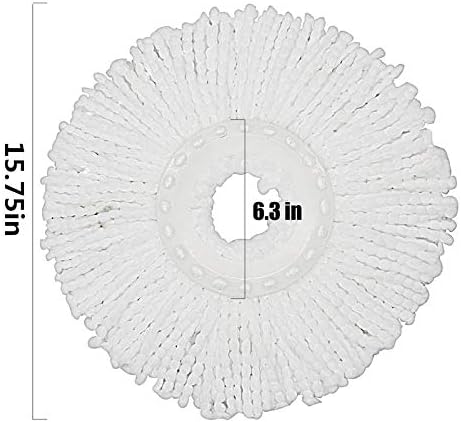 5 Yedek Paspas Mikro Kafa Dolum 360° Spin Sihirli Paspas Mikrofiber Yedek Paspas Kafası Yuvarlak Şekil Standart Boyut