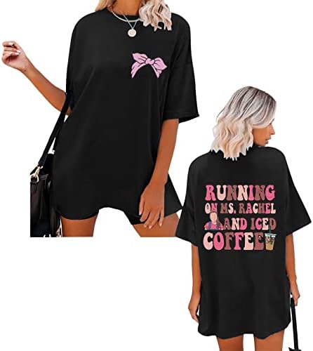 Büyük boy Spor T Shirt Kadınlar için, Komik Mektup Desen Kısa Kollu Ekip Boyun bol tişört kadın T Shirt