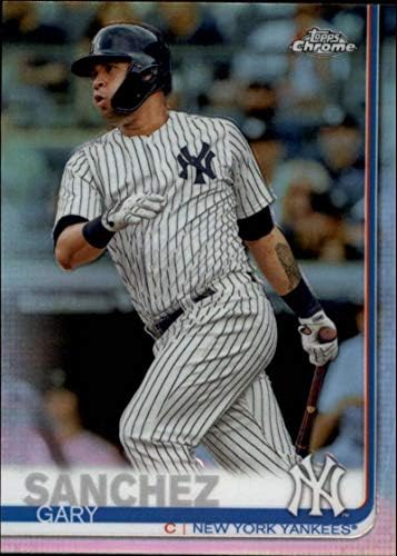 2019 Topps Krom Beyzbol Refrakteri 22 Gary Sanchez New York Yankees Resmi MLB İşlem Kartı (Tarama, kartta olmayan çizgiler gösterebilir)