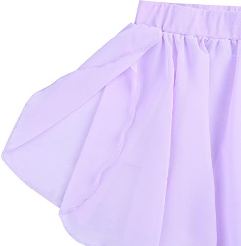TTAO Çocuk Kız Bale Dans mini etek Şifon Pull-On Mini Etek Elbise Temel Klasik Dans Giyim