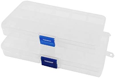 X-DREE 2 adet Temizle Beyaz Plastik15 Bölümler Elektronik Bileşenler Saklama Kutusu Organizatör (2 piezas Temizle Beyaz Plastik15 Secciones