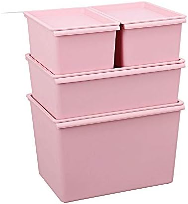 Kapaklı SCDHZP Saklama Kutusu, Hafif Sağlam İstiflenebilir Çok Renkli Plastik Saplı Büyük Saklama Kabı Kutuları (Renk: B)