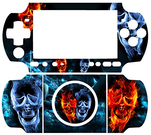 PSP 3000 SLİM için yangın Kafatası Serin Sanat CİLT STİCKER KAPAK