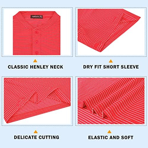 TAPULCO Yakasız golf tişörtü Erkekler için Hızlı Kuru Renk Bloğu Nefes Yumuşak Atletik Rahat Günlük T-Shirt