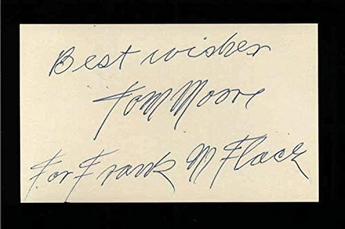 Tom Moore D. 1955 Aktör Side Street 3 x 5 İndeks Kartı İmzaladı-NFL İmzaları Kesti