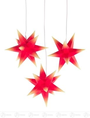 Rudolphs Schatzkiste Mini Advent Yıldızlarının Uzay Dekorasyonu kırmızı / Sarı Noktalar (3) Elektrik Aydınlatması Genişlik x Yükseklik