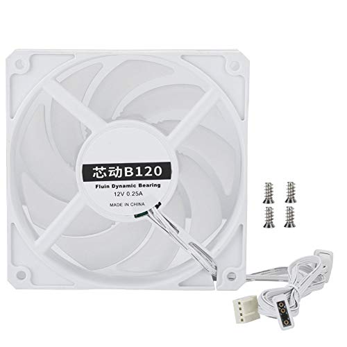 12CM Soğutma Fanı Sessiz Soğutucu 77CFM 2400RPM CPU Radyatör Masaüstü Bilgisayar için (Beyaz)