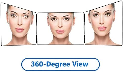 Isesuch 3 Yollu Taşınabilir Kadın makyaj aynası DIY Kendinden Saç Kesme Üç Katlı Ayna Ayarlanabilir Sert Kabuk Ayna Üzerinde Kapı Kanca