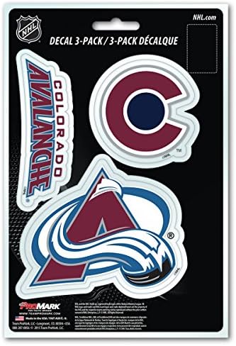 Fanmats NHL Colorado Avalanche Takım Çıkartması, 3'lü Paket, Bordo, Tek Beden