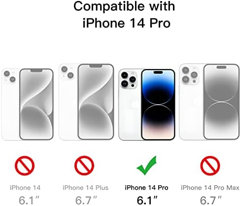 JETech Yükseltilmiş İnce (0.85 mm İnce) iPhone için kılıf 14 Pro 6.1 inç, Kamera Lens Kapağı Tam Koruma, Slim Fit Ultra İnce Hafif