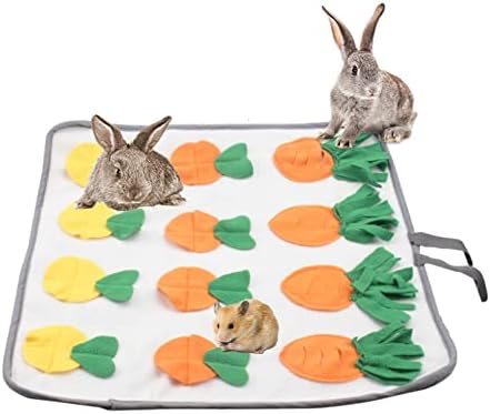 Tfwadmx 20 × 20 Tavşan Toplama Mat Pet Snuffle Mat İnteraktif besleme matı Besleme Oyunu Tedavi Dağıtıcı Tavşanlar için Tavşan Kobay
