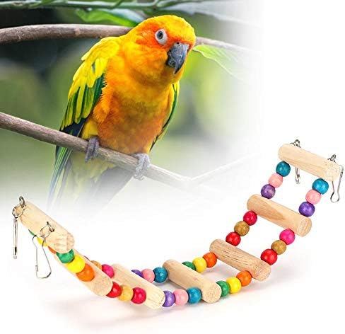 Renkli Pet Kuş Salıncak Oyuncaklar, doğal Ahşap Asma Köprü Papağan Kafesi Tırmanma Standı Oyuncaklar Orta ve Küçük Papağanlar Kuşlar(6x30