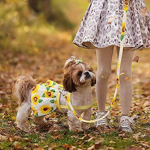 SXNBH Sevimli Küçük Köpek Kediler Koşum Tasma Çiçek Baskılı evcil hayvan koşumu yelek yaz elbisesi Giyim Küçük Orta Köpekler Kediler