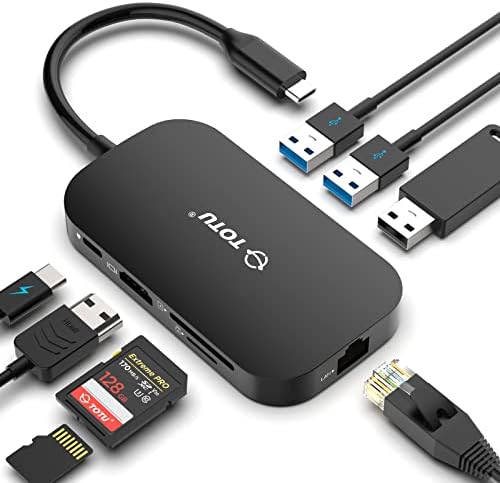 TOTU 9 in 1 USB C Hub ile 4 K HDMI, 1000 Mbps Ethernet ve TOTU 8 in 1 4 K HDMI USB C Hub ile 100 W PD