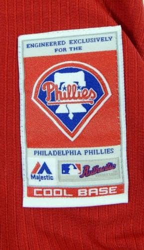 2014-15 Philadelphia Phillies Braden Shull 54 Oyun Kullanılmış Kırmızı Forma ST BP 48 83 - Oyun Kullanılmış MLB Formaları