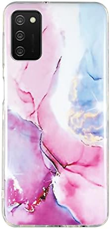 SUPWALL Samsung Galaxy için Tasarlanmış A03S Kılıf Mermer Kadınlar Kızlar için Damla Geçirmez Anti-Sarı IMD Glitter Koruyucu telefon