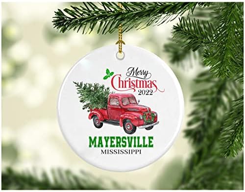 Noel Dekorasyon Ağacı Mutlu Noeller 2022 Mayersville Mississippi Süsleme Komik Hediye Bir Aile olarak Noel Tatili Yeni Evimizde Oldukça