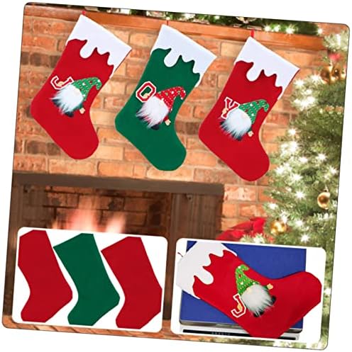 BESTOYARD 3 adet Meçhul Noel Çorap Doğuş Dekor Calcetines De para Niños Doğuş Şeker Saklama çantası Cüceler Çorap Tatil Çorap Çocuk