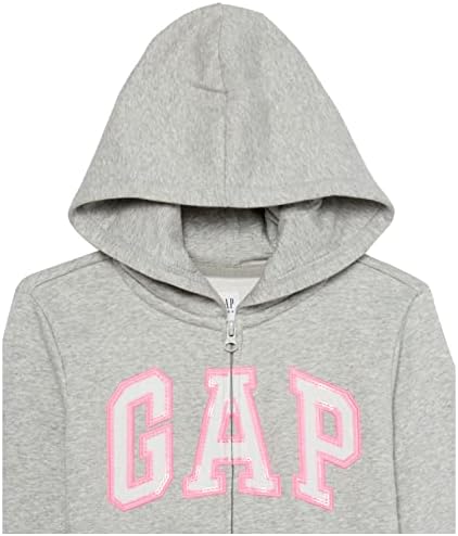 GAP Kız Çocuk Logolu Kapüşonlu Kapüşonlu Tam Fermuarlı Sweatshirt