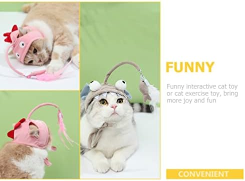 Ipetboom Kediler için 2 Adet Şapka, Kedi Şapka Kedi Parti Şapka Kedi Kaput Kedi Kostüm Kafa Giyen Kedi Oyuncak Kedi Alay Değnek Kostüm