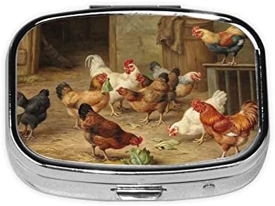 Kızartma Tavuk Tavuk Çiftliği Taşınabilir Mini Seyahat Günlük Hap Kutusu-Kare Hap Hatırlatma, Vitamin Kutusu