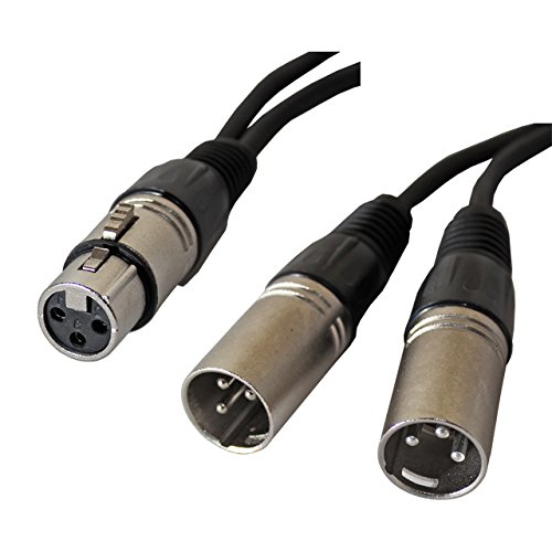 XLR Y kablo ayırıcı: 3 pin, Siyah (6 Ayak, 1 Dişi-2 Erkek)