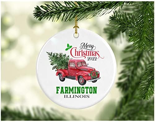 Noel Dekorasyon Ağacı Mutlu Noeller 2022 Farmington Illinois Süsleme Komik Hediye Bir Aile olarak Noel Tatili Yeni Evimizde Oldukça