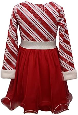 Bonnie Jean kızın Noel tatil elbisesi-baston şeker Çizgili Santa Elbise Bebek Yürümeye Başlayan Küçük ve Büyük Kızlar için