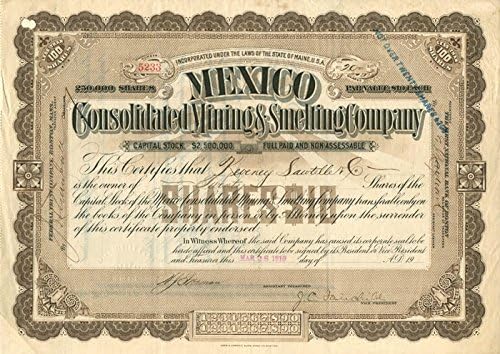 Meksika Konsolide Madencilik ve Eritme A. Ş. - Stok Sertifikası