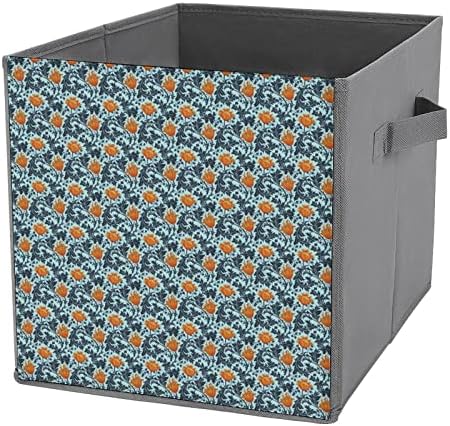 William Morris Anemon Katlanabilir eşya kutuları Baskılı Kumaş Küp Sepetleri kollu kutular Giysi Oyuncaklar, 11x11x11