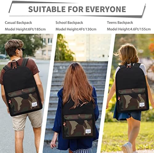 VASCHY okul sırt çantası, Unisex Ince Hafif Su-dayanıklı Sırt Çantası Erkekler Kadınlar için Koleji Schoolbag Seyahat Bookbag