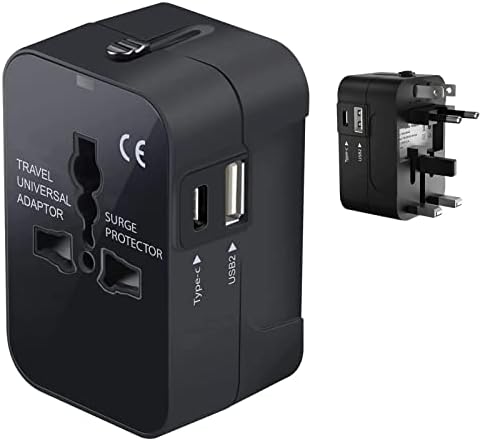 Seyahat USB Artı Uluslararası Güç Adaptörü ile Uyumlu Lava KKT 35+ Dünya Çapında Güç için 3 Cihazlar için USB Tip C, USB-A Arasında
