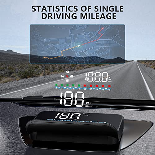wııyıı M19 Arabalar için Heads Up Display, Hız MPH ile GPS Dijital Hız Göstergesi, Tüm Araçlar için Ön Cam Projeksiyonu