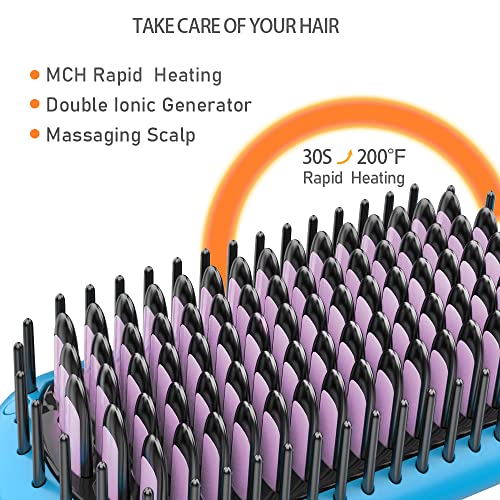 Çift iyonik saç düzleştirici fırça, BEJARM Gelişmiş Anti-Haşlanma Elektrikli Seramik ısıtmalı saç Fırçası 30s Hızlı ısınma Çeşitli