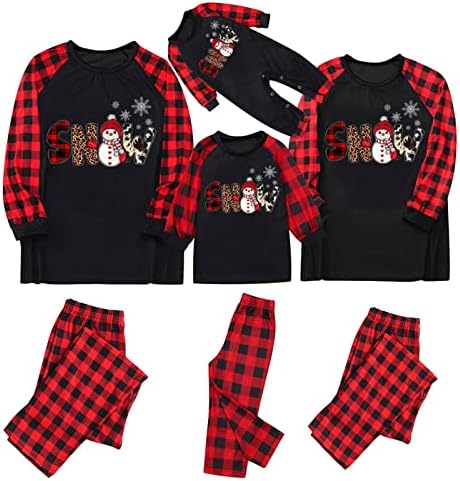 DIYAGO aile pijamaları Eşleşen Setleri, Noel Eşleştirme Uzun Kollu Tişört ve Pantolon Komik Gecelik Tatil Pj Kıyafeti Seti