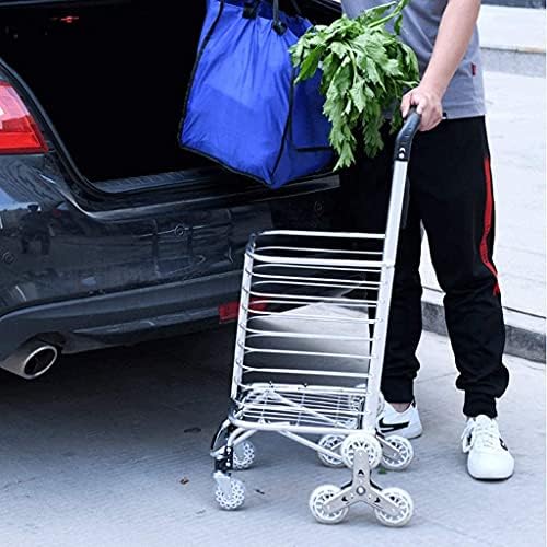 PHULJHADİ Alışveriş Sepeti market alışveriş Sepeti Küçük Araba Ev Hafif Taşınabilir Alışveriş Katlanır Arabası Çekme Kargo Römork Merdiven
