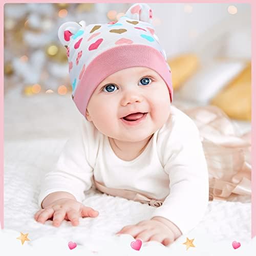 6 Adet Yenidoğan Bebek Şapka Ayı Kulaklar Bebek Kapaklar Erkek Kız Toddler Şapka Bere 0-3 Ay Mavi