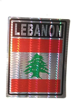 Lübnan KARE Ülke Bayrağı Metalik tampon çıkartması Çıkartması .. Boyut: 4 x 3.. Yeni