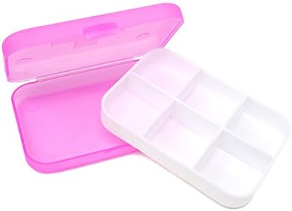 Honbay 4 ADET 6 Bölmeli Su Geçirmez Plastik hap saklama kutusu Kutusu Kasa Günlük veya Seyahat Kullanımı için