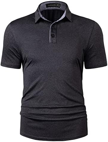 TAPULCO Erkek Kısa Kollu polo gömlekler Hızlı Kuru Nefes Performans Rahat Atletik Hafif Streç Golf T-Shirt