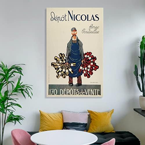 Depo Nicolas Para Cezaları Bouteilles Vintage Yiyecek ve İçecek Posteri Duvar dekoratif tablolar Tuval Duvar Dekor Ev Dekor Oturma
