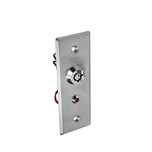 Fielect Anahtar Anahtarı Kilidi On / Off Çıkış Anahtarı Acil Kapı Açma SPST Erişim Kontrol Paneli Montajı için 2 Tuşlu Paslanmaz Çelik
