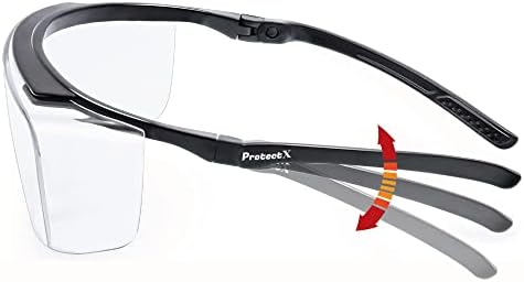 ProtectX Güvenlik Gözlüğü Çizilmeye Dayanıklı Buğu Önleyici Polikarbonat Lensler UV Korumalı ANSI Z87. 1