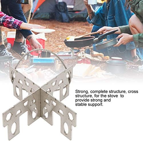 Alkol Soba Çapraz Standı, Taşınabilir Paslanmaz Çelik Mini kamp sobası Raf Kamp Yürüyüş Piknik için