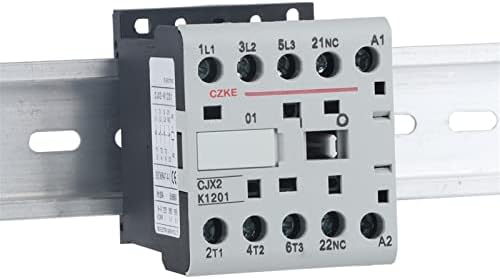 MGTCAR CJX2-K 220 V 50/60 hz 6A 9A 12A Mini AC Kontaktör Dın Ray 3 P 3 ana 1NO / 3 ana 1NC Bobin Gerilimi (Renk : CJX2-K-0601)