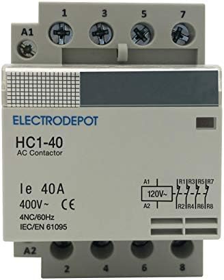 40 Amp 4 Kutuplu NC Normalde Kapalı Aydınlatma Kontaktörü IEC 120V Bobin 934004 40A, 30A
