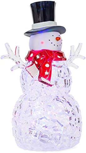 Roman Inc.tarafından Noel, Akrilik Tatil Koleksiyonu, 12 H LED Kardan Adam Döndürme LİTE, Fener, Kar Küresi, Tatil Evi Dekoru, Noel